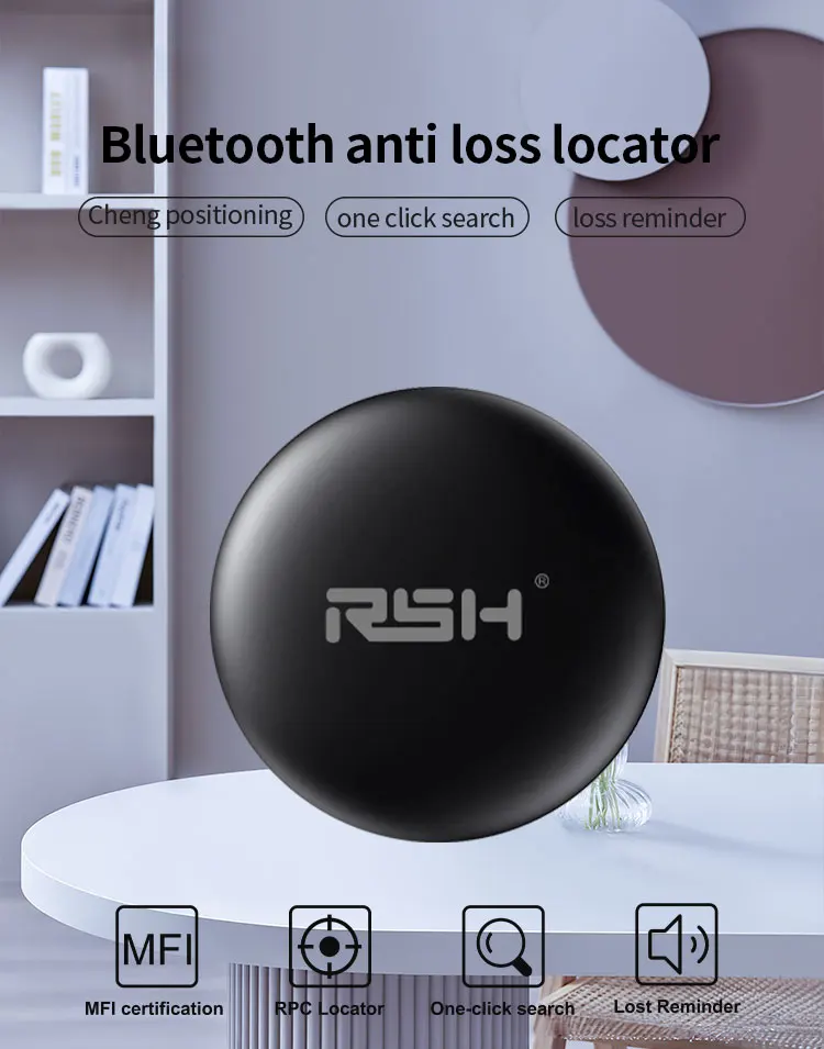RSH Brand Genuine Security Anti Lose GPS Tracker via Apple Find My Bluetooth Smart Tag Animal Pets Child Wallet Dog Finders MFi