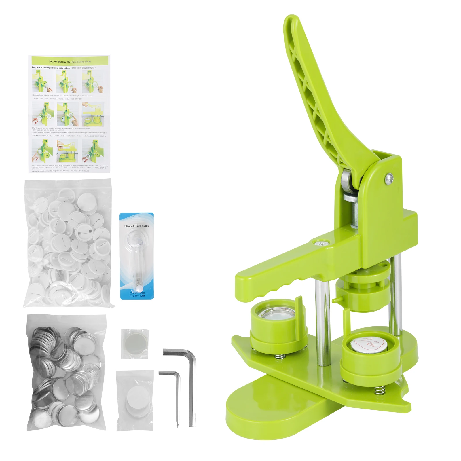 Button Maker Machine, 32mm Installation-Free DIY Pin Button Maker Press Machine Kit