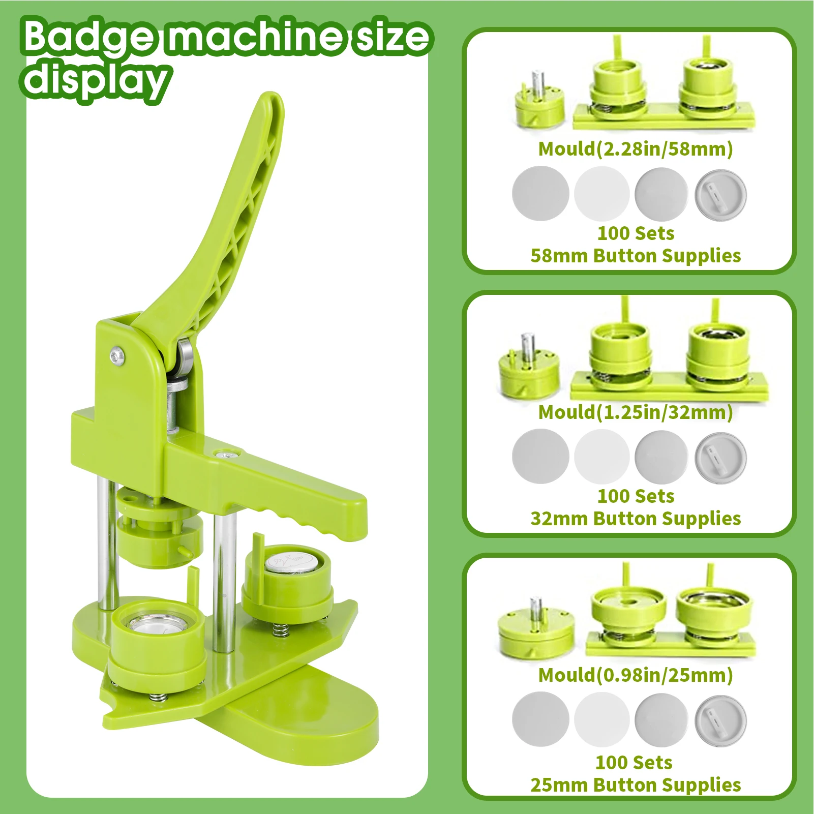 Button Maker Machine, 32mm Installation-Free DIY Pin Button Maker Press Machine Kit