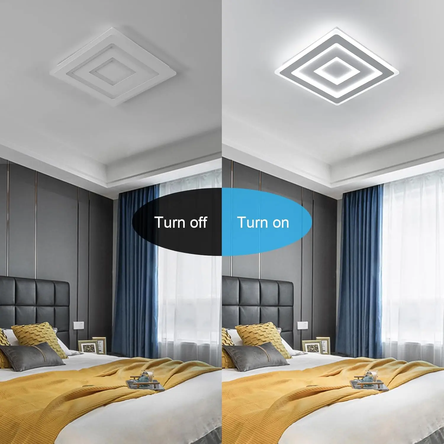 White LED Modern Square Ceiling Lamp,42W Acrylic LED Ceiling Light for Bedroom,Living Room,Hallway,Bathroom ,Kitchen