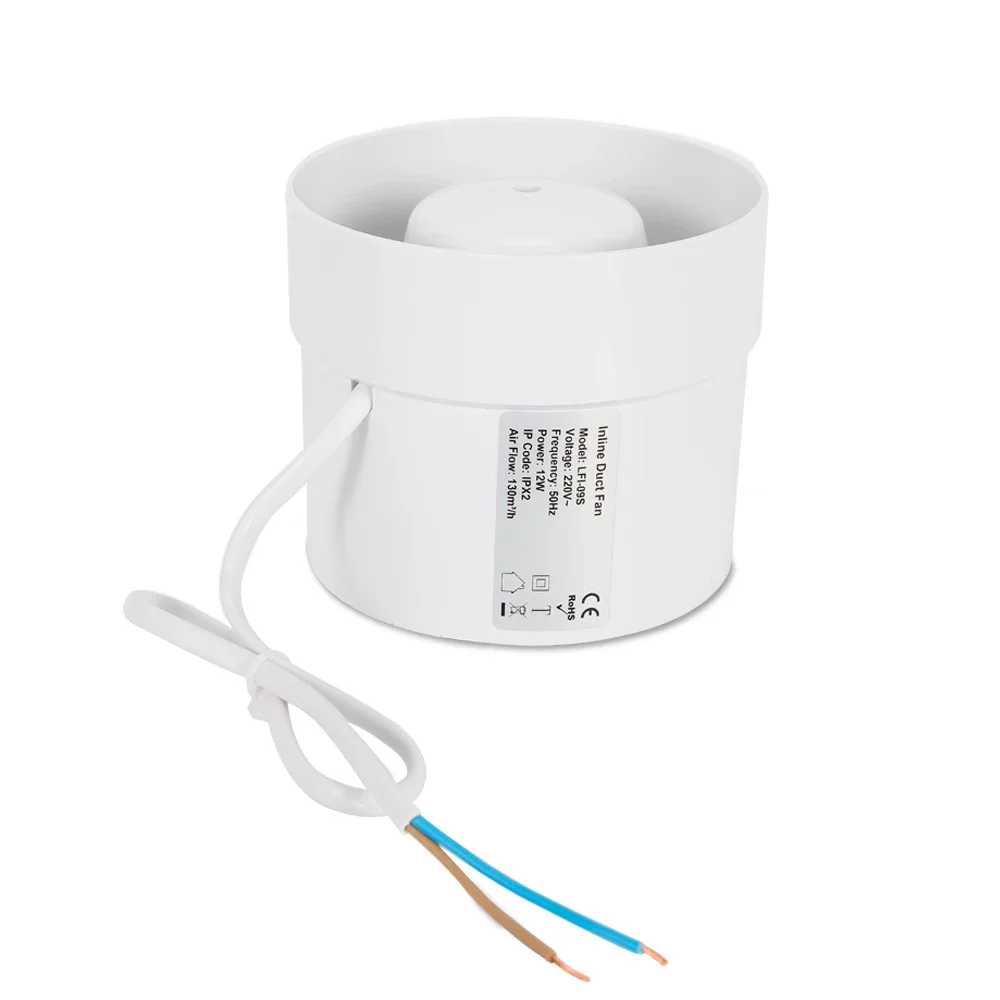 100mm ABS Plastic Pipe Fan Pipe Insertion Exhaust Fan Quiet 2400 Rpm For Air Extraction In Offices Toilets Kitchen Bathroom