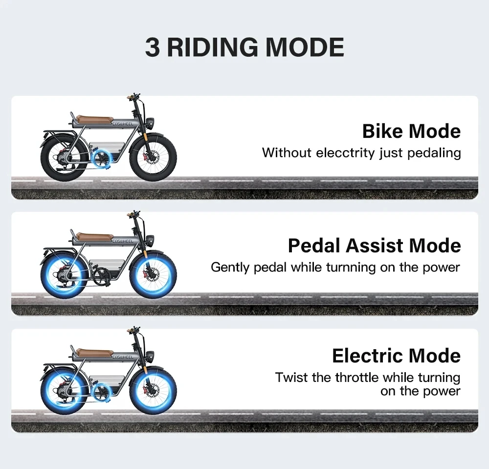 Coswheel Electric Bike CT20 1500W 48V 25AH Motorcycle 20Inch Fatbike Ebike Mountain bike Bikes Adult Electric Bicycle Free VAT
