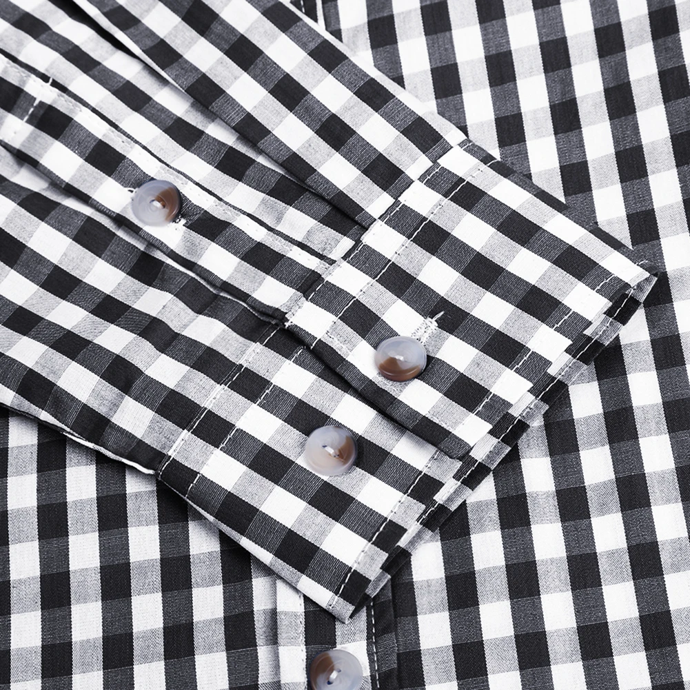 Traditional Plaid Shirt, Slim Fit Mens Checked Shirt, Casual Shirt, Long Sleeve Shirt, Embroidered Cotton