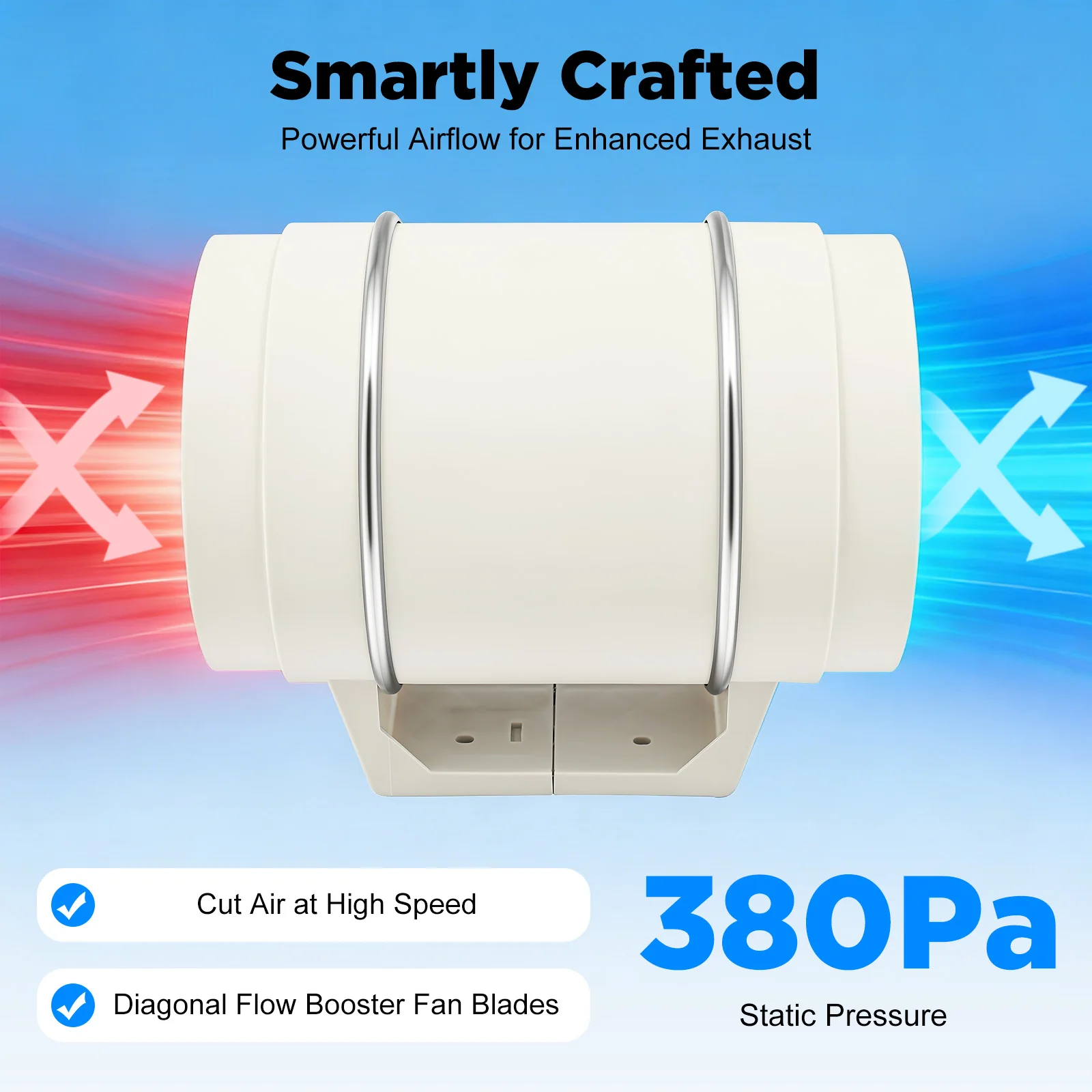 HF-200 Tubular Fan 220V 130W Plastic White All Copper Motor Low Noise Moisture-proof Radiator Fan Ventilator