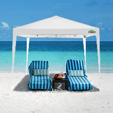 3×3m Outdoor Pop Up Canopy Tent, Camping Party Tent, Commercial Portable Waterproof Backyard Gazebo with 4 Sandbags