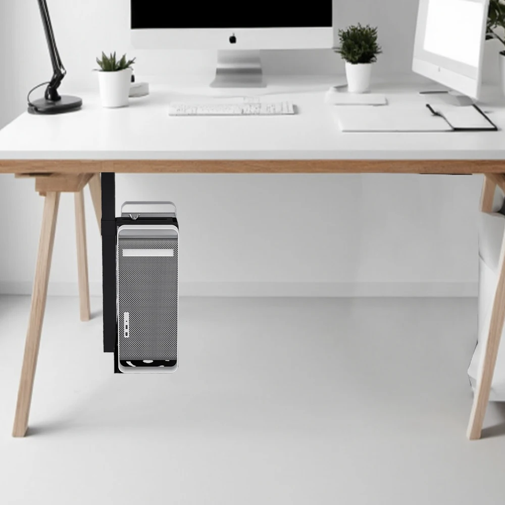 Universal Under Desk Wall Side CPU Stand PC Case Holder Adjustable Computer Mainframe Metal Hanger Host Lift Stand Bracket Rack