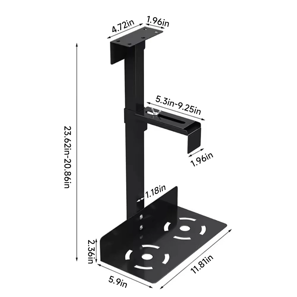 Universal Under Desk Wall Side CPU Stand PC Case Holder Adjustable Computer Mainframe Metal Hanger Host Lift Stand Bracket Rack