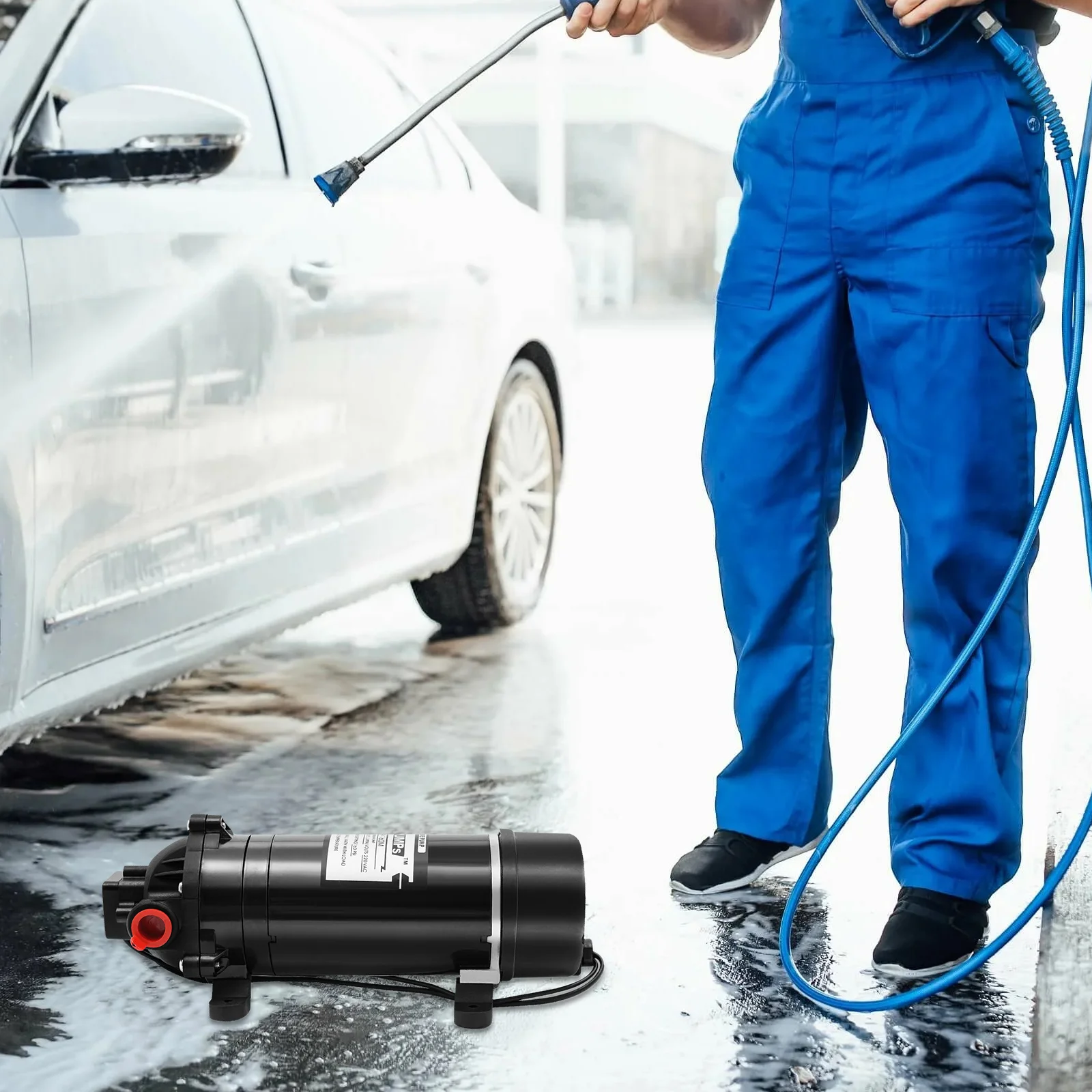 120W 160PSI Electric Water Transfer Pump 1.4 GPM Self-Priming Diaphragm Pump for Pressure Washer RV Agricultural Sprayer