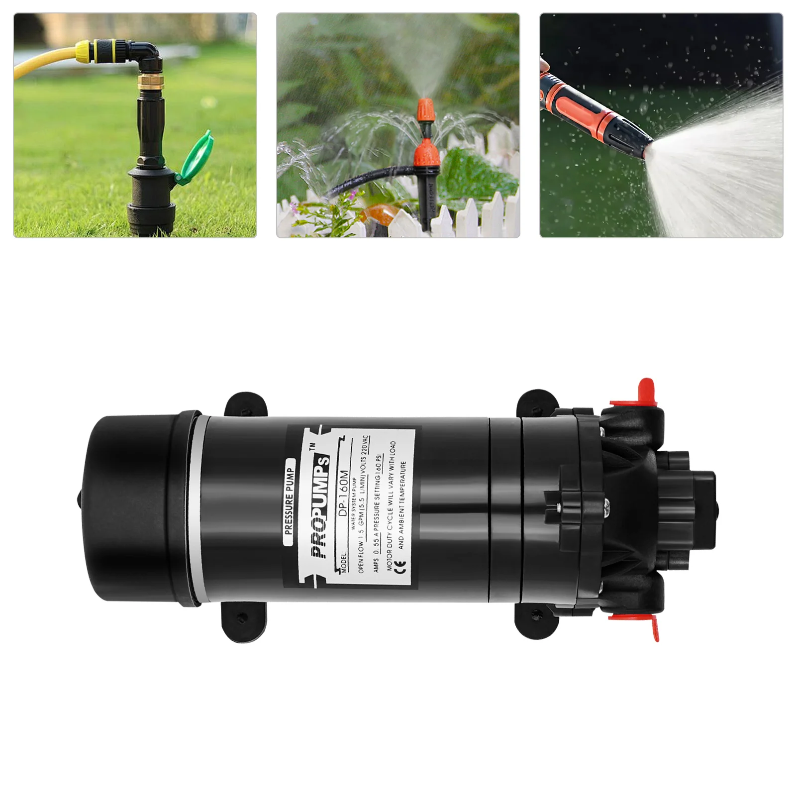 120W 160PSI Electric Water Transfer Pump 1.4 GPM Self-Priming Diaphragm Pump for Pressure Washer RV Agricultural Sprayer