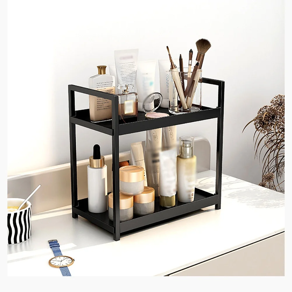 2 Tier Kitchen Counter Shelf Bathroom Countertop Organizer, Countertop Storage Shelf for Living Room Bedroom Dressing Table