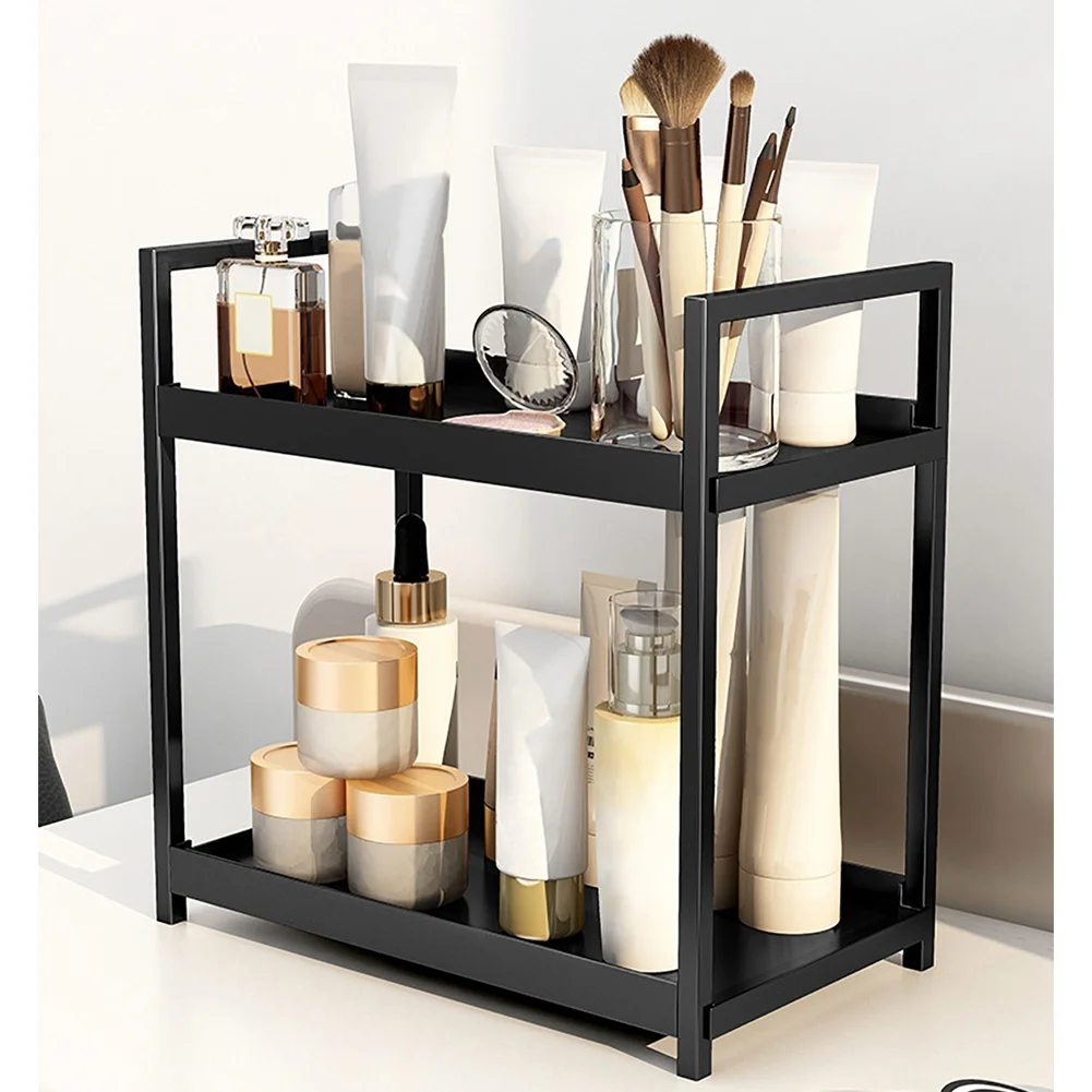 2 Tier Kitchen Counter Shelf Bathroom Countertop Organizer, Countertop Storage Shelf for Living Room Bedroom Dressing Table