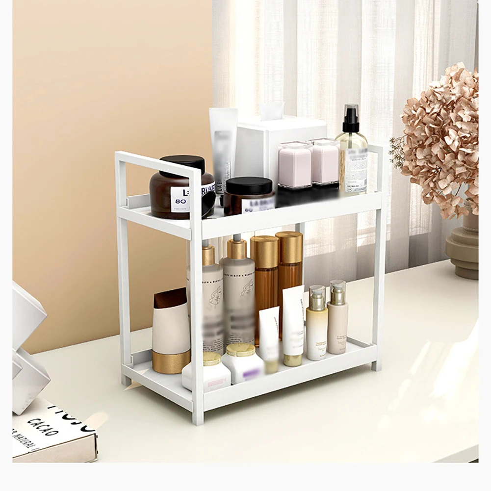 2 Tier Kitchen Counter Shelf Bathroom Countertop Organizer, Countertop Storage Shelf for Living Room Bedroom Dressing Table