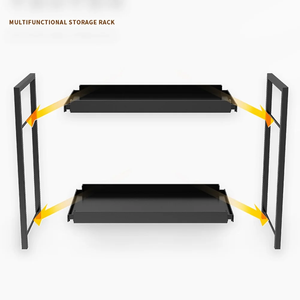 2 Tier Kitchen Counter Shelf Bathroom Countertop Organizer, Countertop Storage Shelf for Living Room Bedroom Dressing Table