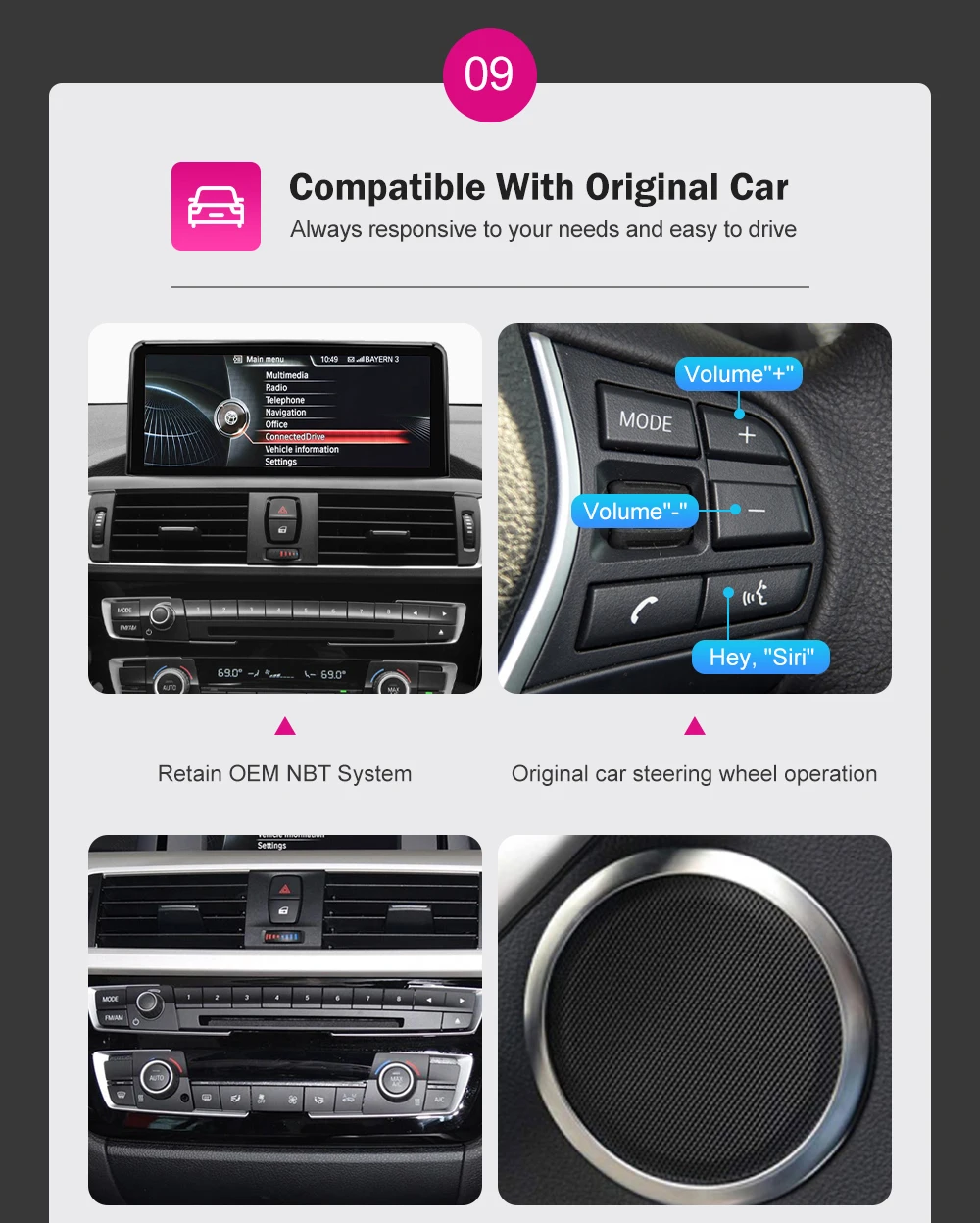 AUTOTOP 10.25" 1920*720 Wireless Carplay Multimedia for BMW F30 F31 F32 F33 F34 F35 F20 F21 F22 NBT Android Auto Car Radio GPS