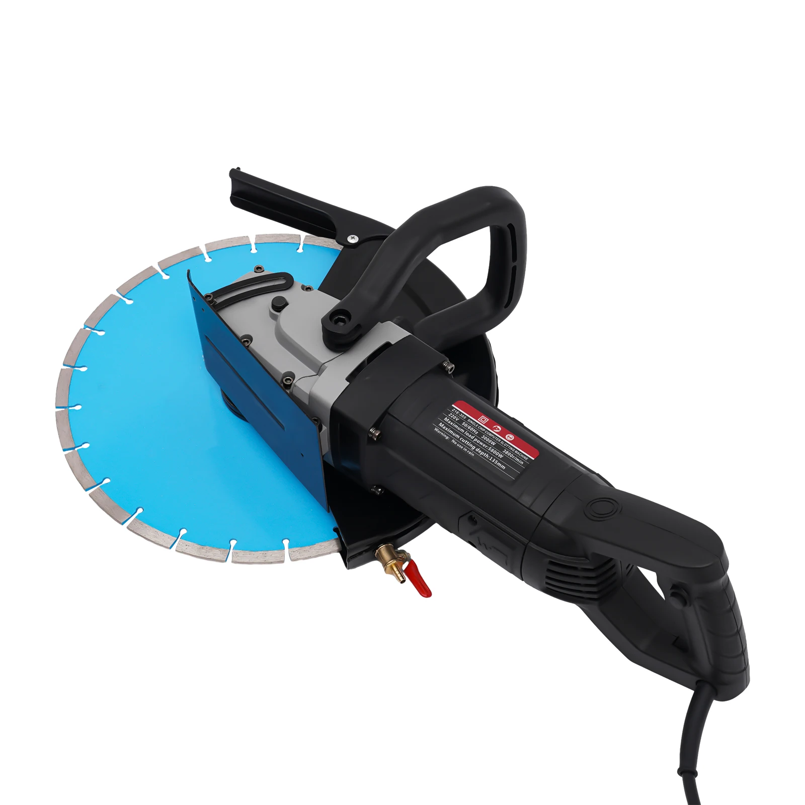14 Inch Electric Disc Cutter 5800W Concrete Cut-Off Machine 355mm Circular Saw Blade 100mm Cuttung Depth w/ Water Pump