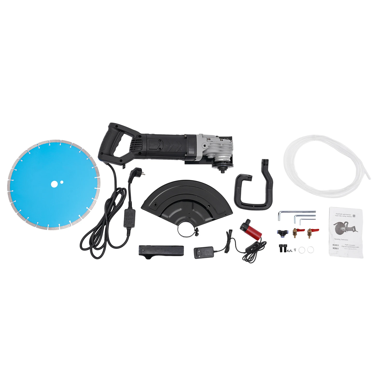 14 Inch Electric Disc Cutter 5800W Concrete Cut-Off Machine 355mm Circular Saw Blade 100mm Cuttung Depth w/ Water Pump