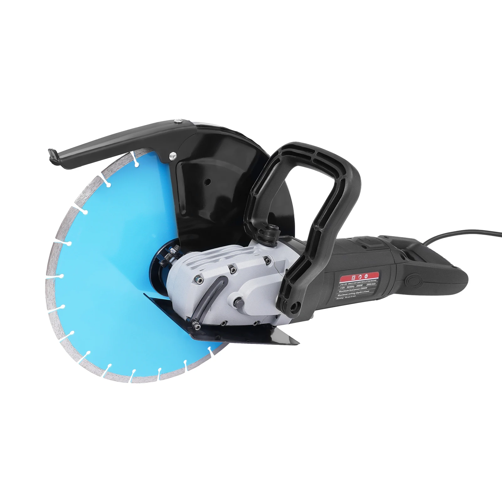 14 Inch Electric Disc Cutter 5800W Concrete Cut-Off Machine 355mm Circular Saw Blade 100mm Cuttung Depth w/ Water Pump