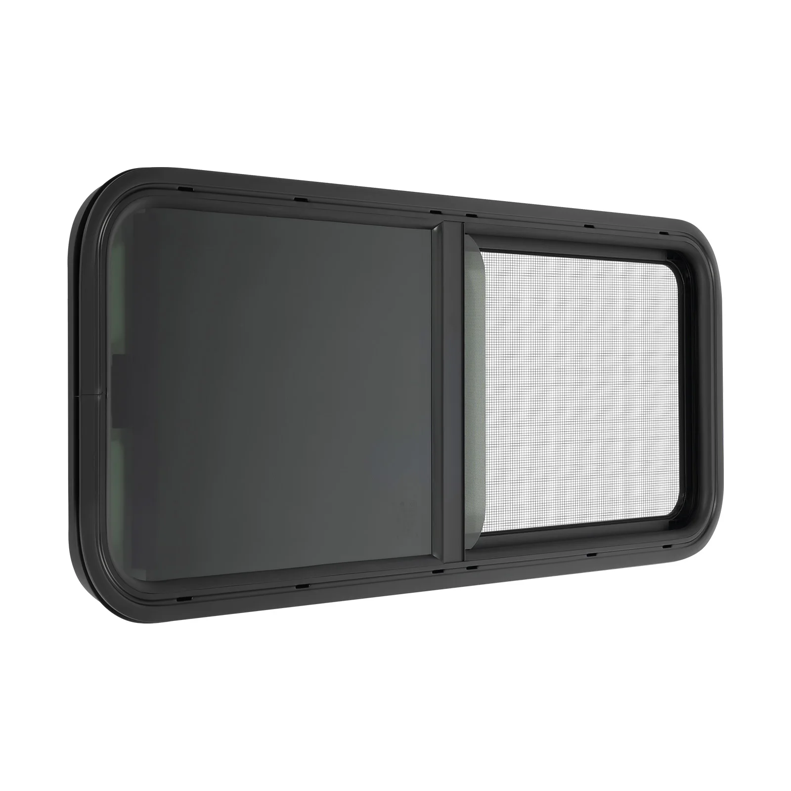 900x300mm/1000x400mm Tempered Glass Sliding RV Window Caravan Side Window Camper Vent Push-Pull Window Mosquito Net Shade Window