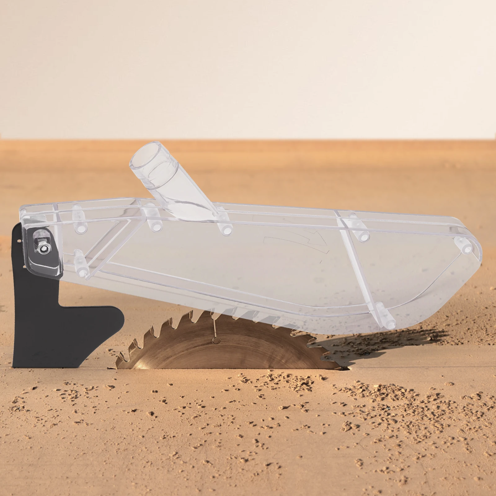 10/12 inches R-Shaped Table Saw Protective Cover with Graduation Knife | PC & Iron Integrated Molding Design for ≤30cm Saws