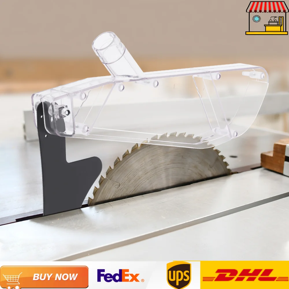 10/12 inches R-Shaped Table Saw Protective Cover with Graduation Knife | PC & Iron Integrated Molding Design for ≤30cm Saws
