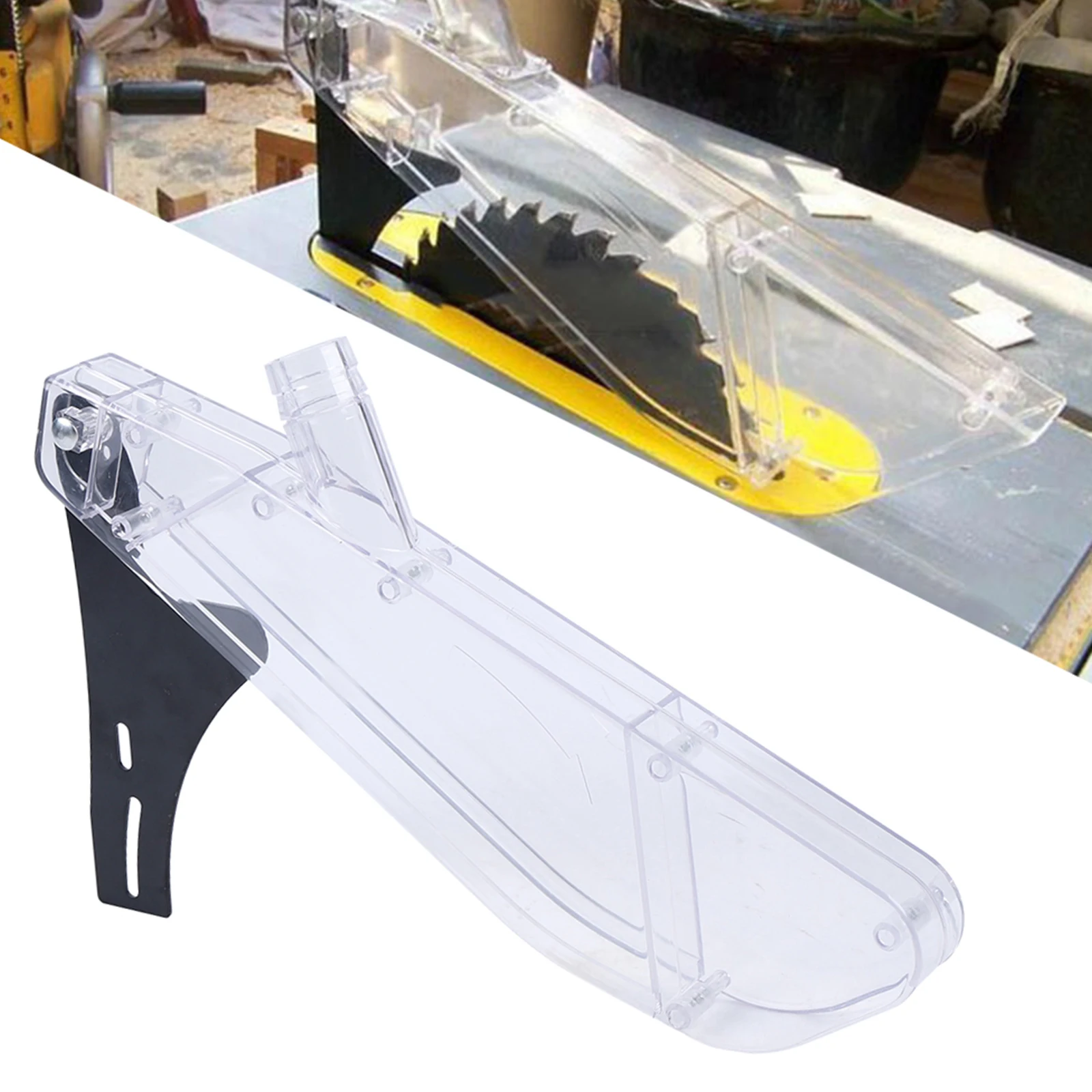 10/12 inches R-Shaped Table Saw Protective Cover with Graduation Knife | PC & Iron Integrated Molding Design for ≤30cm Saws