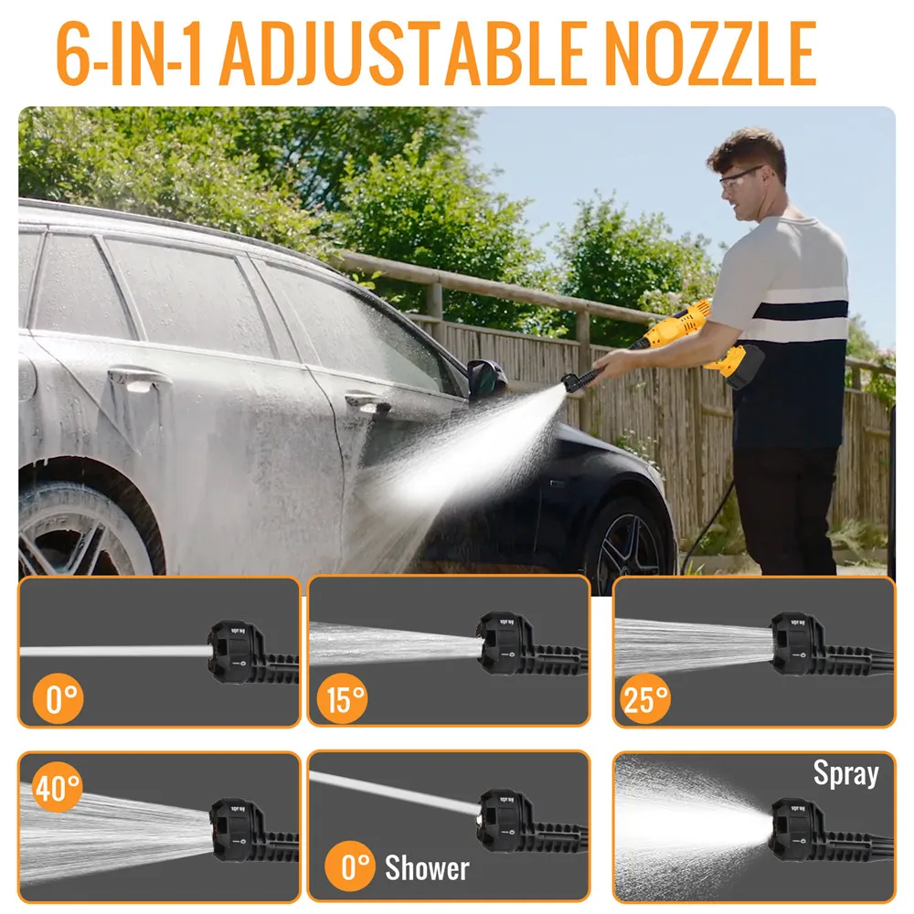 380W Electric High Pressure Washer rechargable Car Wash Gun Cordless Electric Water Gun Foam Machine for Makita 21V Battery