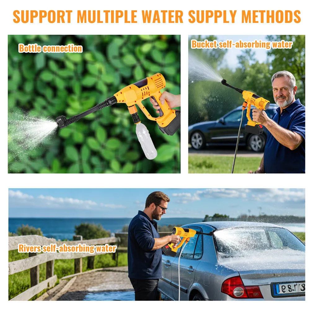 380W Electric High Pressure Washer rechargable Car Wash Gun Cordless Electric Water Gun Foam Machine for Makita 21V Battery