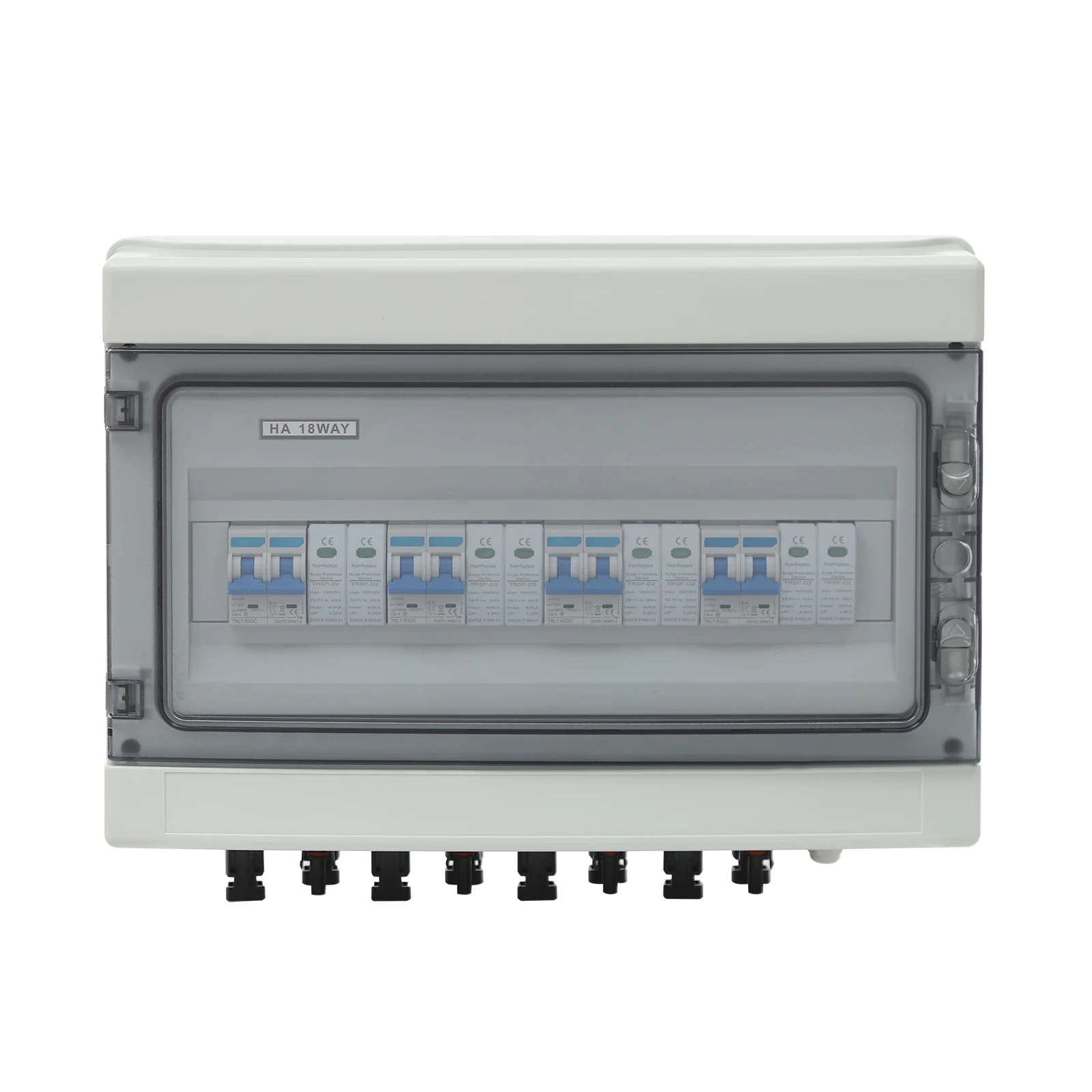 1000V Solar DC PV Combiner Box 4 in 4 Out Isolator Switch Box, 16*MC4 Terminals, IP65 Waterproof Overvoltage Protection 40A