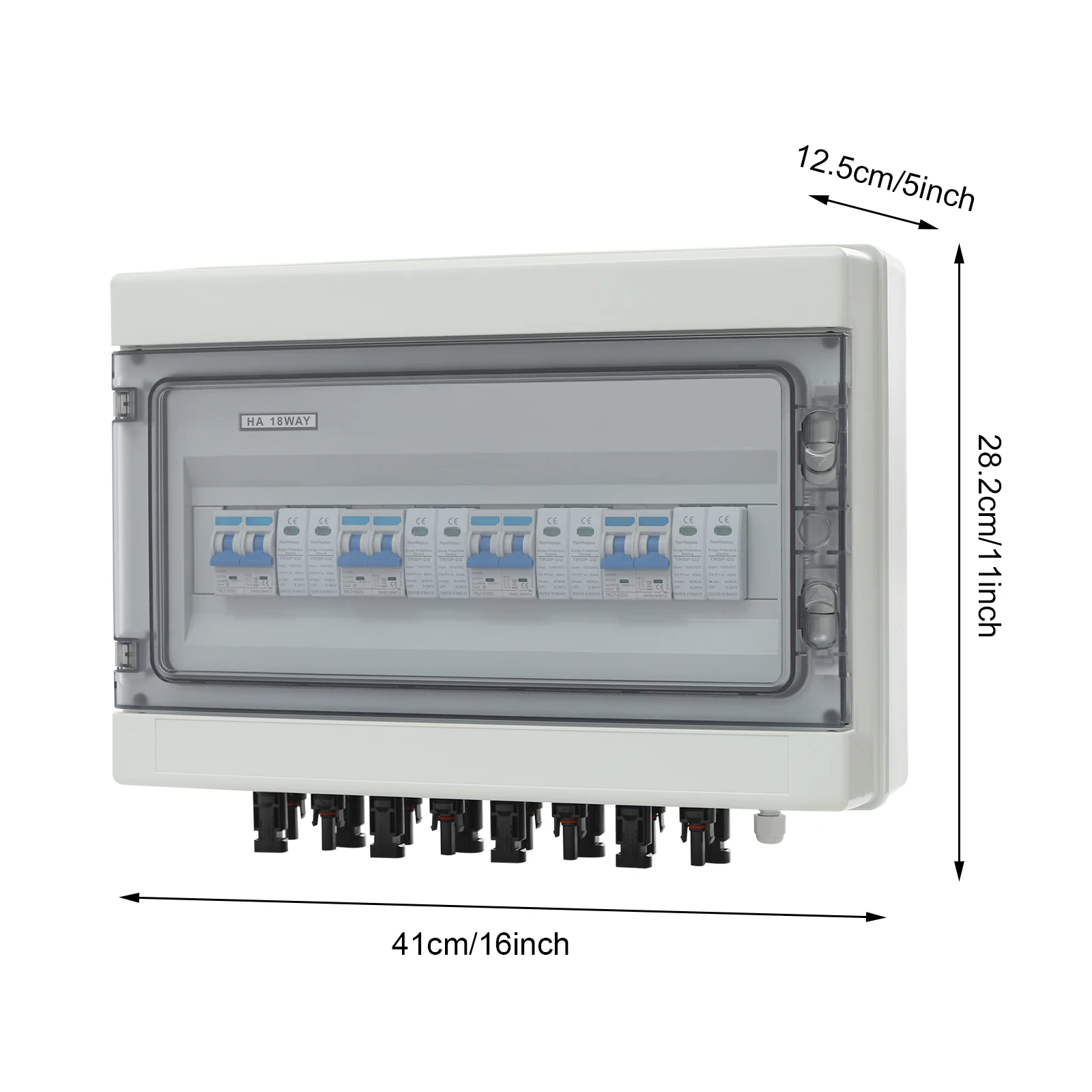 1000V Solar DC PV Combiner Box 4 in 4 Out Isolator Switch Box, 16*MC4 Terminals, IP65 Waterproof Overvoltage Protection 40A
