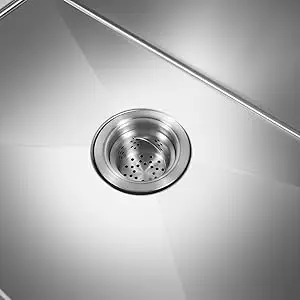 Stainless Steel Kitchen Sink, Large Sink Bowl 45 * 66cm with Drainer and Sewer Pipes, Inset/Undermount Kitchen Rectangular Sink