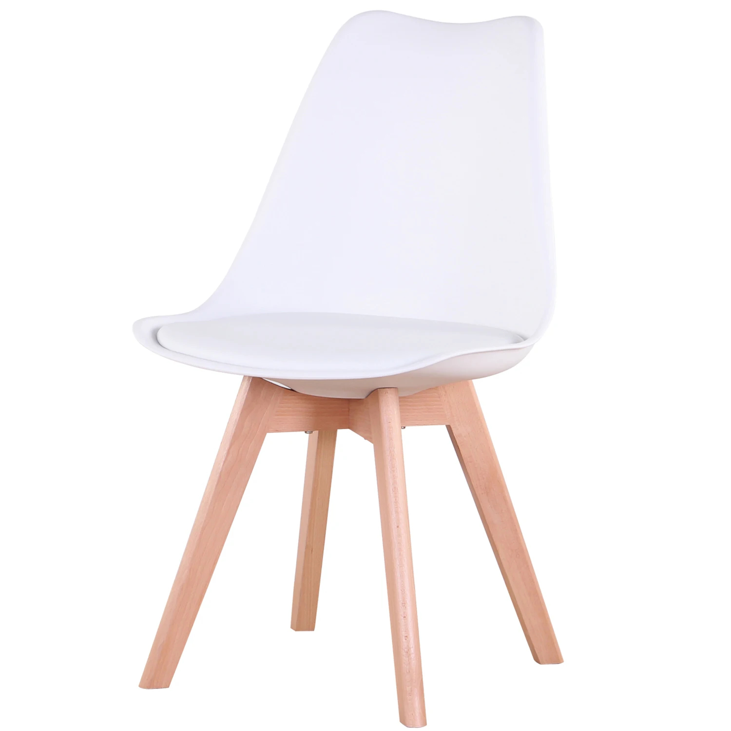 EGOONM Nordic Round Dining Table and Set of 4 Dining Chairs with PU cushion for Dining Room Kitchen Restaurant Balcony Home