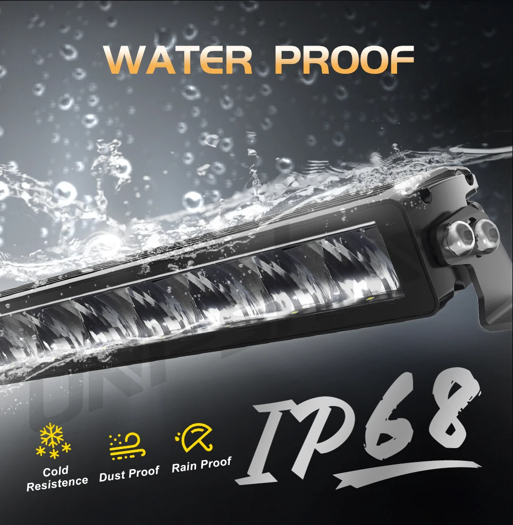 UNISHINE Hood Reflector LED Light Bar 6000K Amber DRL Spot Flood Beams Work Light Bar 600W for Offroad 4WD 4x4 Trucks 12V 24V