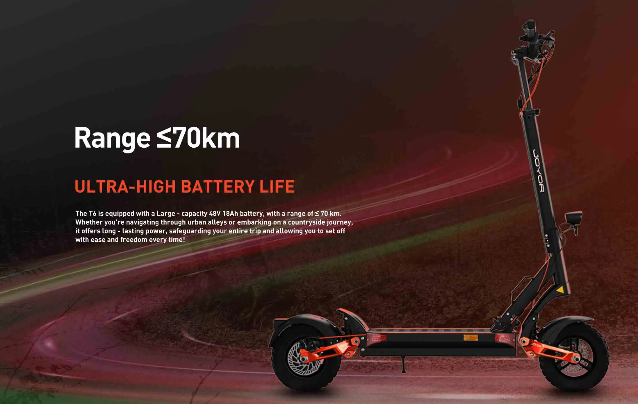 JOYOR T6 Electric Scooter Adults 48V 18AH Battery with Turn Signal Lights Foldable E Scooter for Urban Commute EU Standard Powerful Safe Fast Adult Escooter