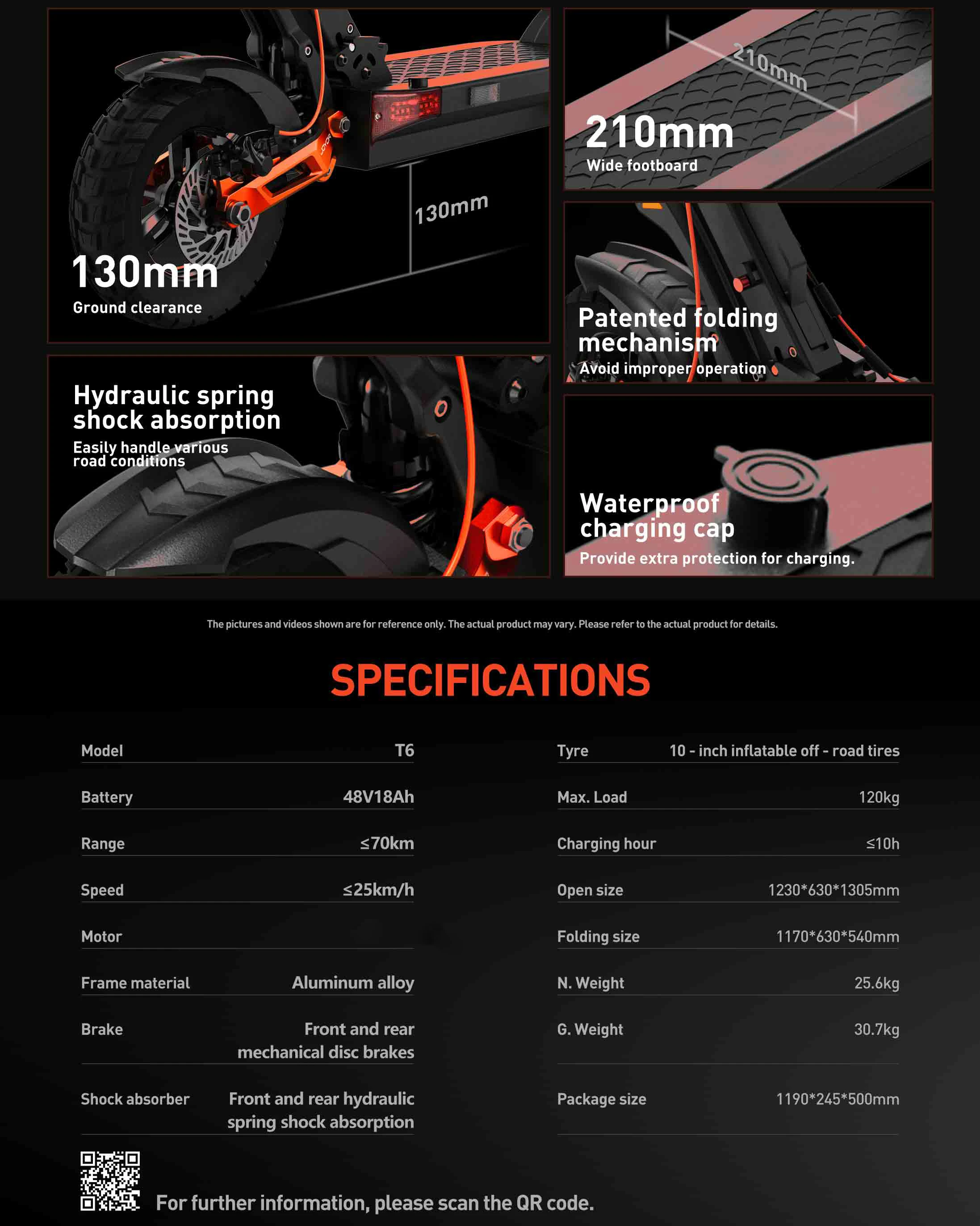 JOYOR T6 Electric Scooter Adults 48V 18AH Battery with Turn Signal Lights Foldable E Scooter for Urban Commute EU Standard Powerful Safe Fast Adult Escooter