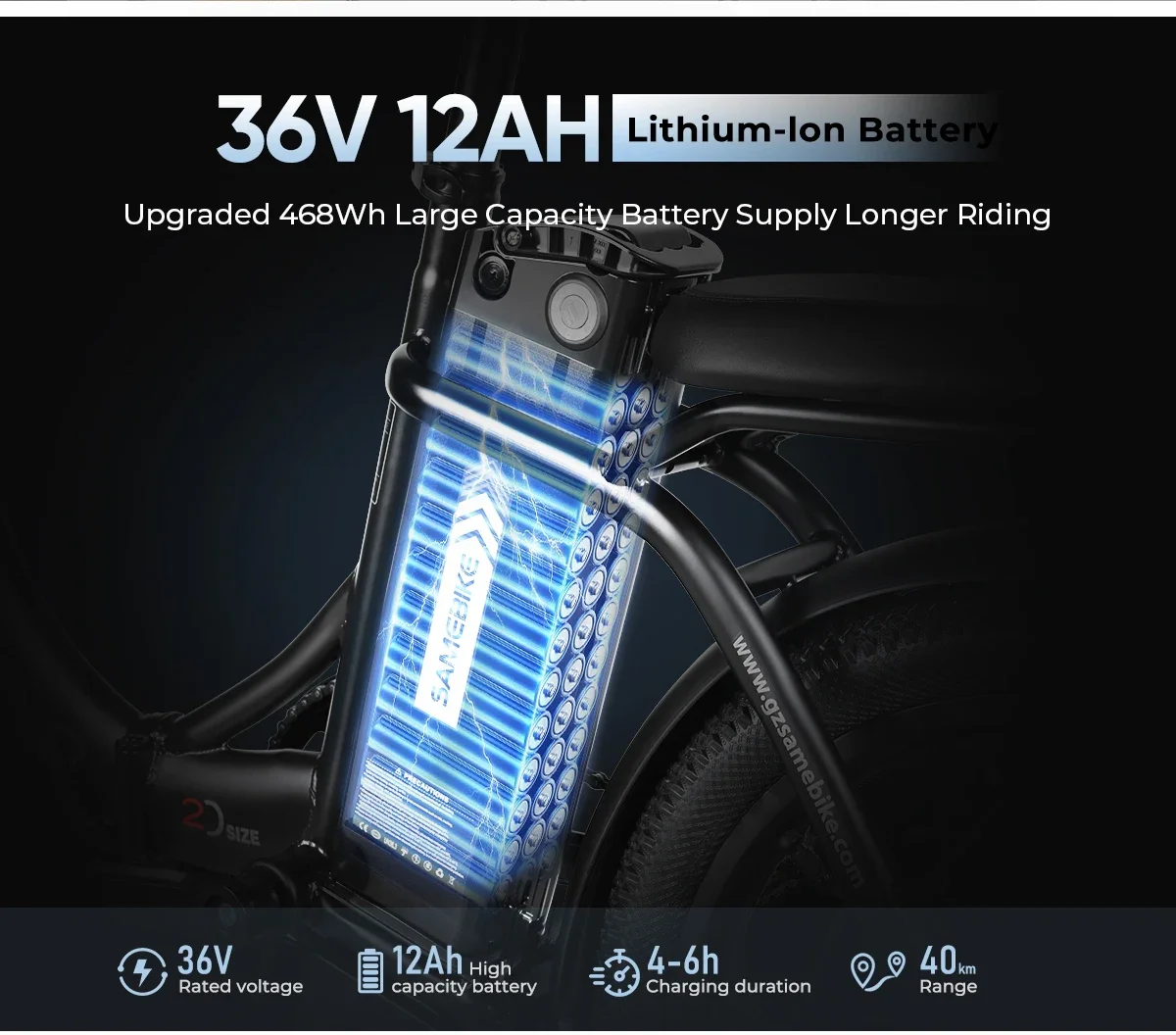 SAMEBIKE CY20 Folding Electric cycle 350W Motor 36V 12AH Removable Lithium Battery Adult driving Bike 20-inch is shooting City Ebike