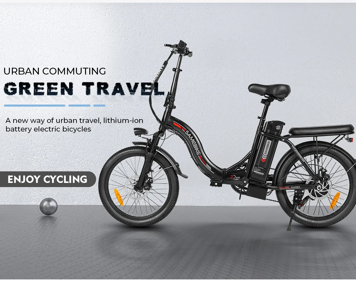 SAMEBIKE CY20 Folding Electric cycle 350W Motor 36V 12AH Removable Lithium Battery Adult driving Bike 20-inch is shooting City Ebike