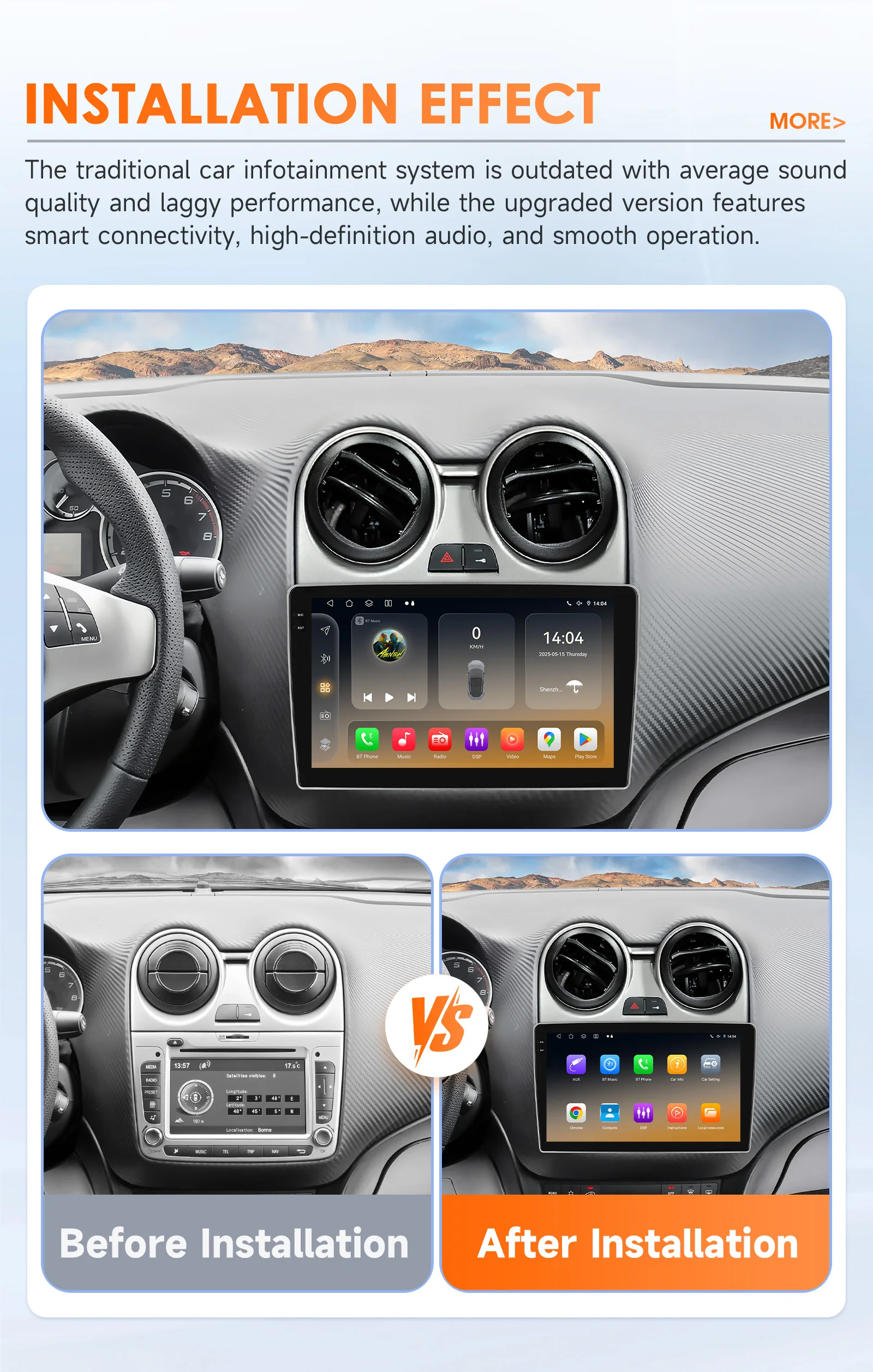 Hizpo Car Intelligent Systems For Alfa Romeo Mito 955 2008 -2016 GPS Wireless CarPlay Android Auto Radio Multimedia 8 Core DSP