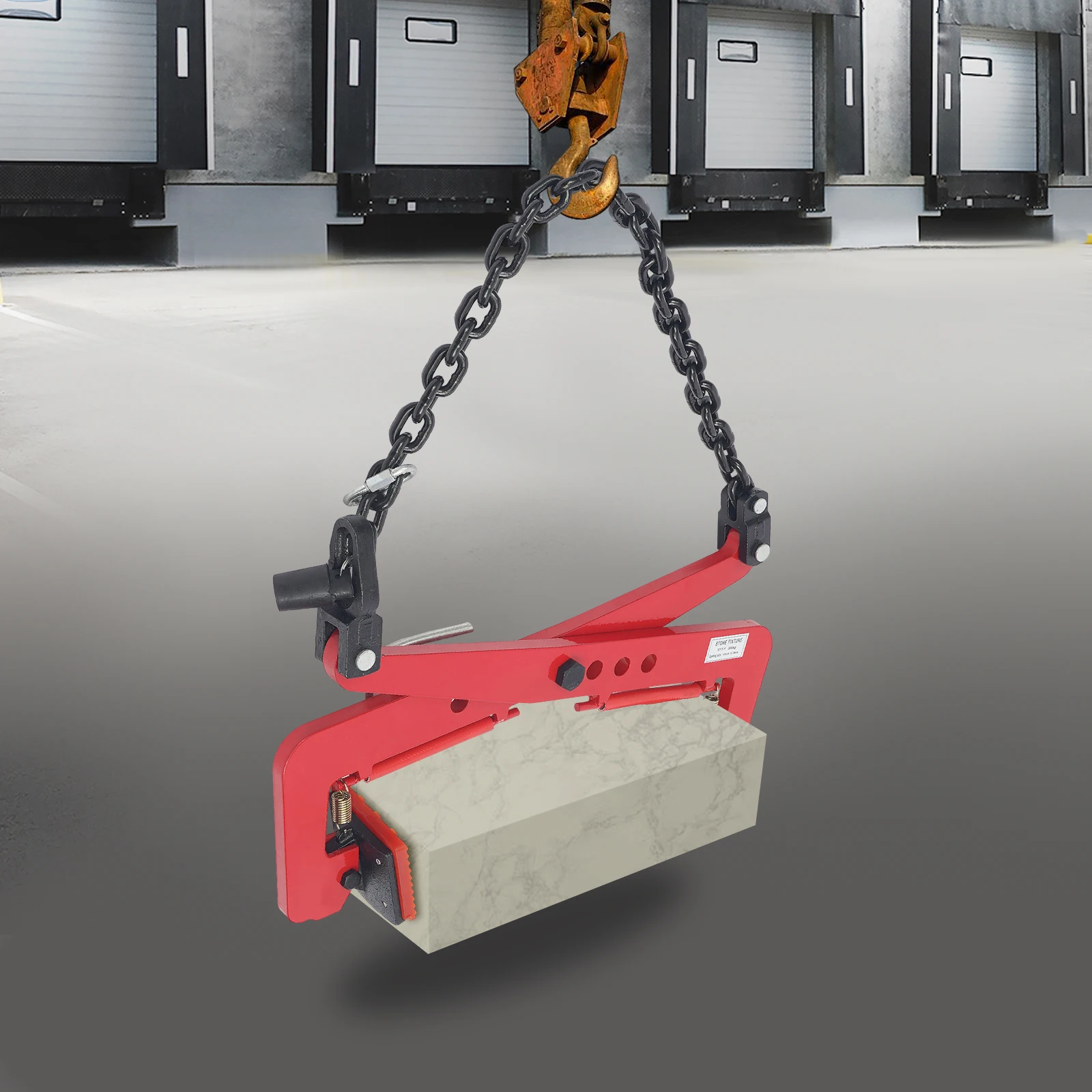 325kg Lifting Clamp for Stone, Scissor Design Adjustable 12-36cm Rubber Chuck, Alloy Steel Construction Material Handling Tool