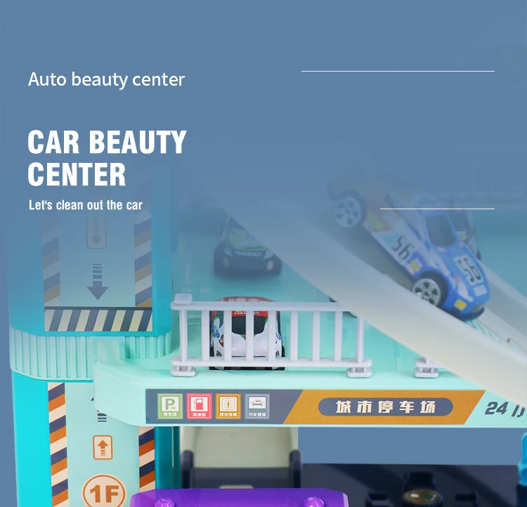 Parking Building Car Electric Track Lot Set Alloy Car Toy Intelligent with Lifts Ramp Building Toy Children Table Game Boy Gift