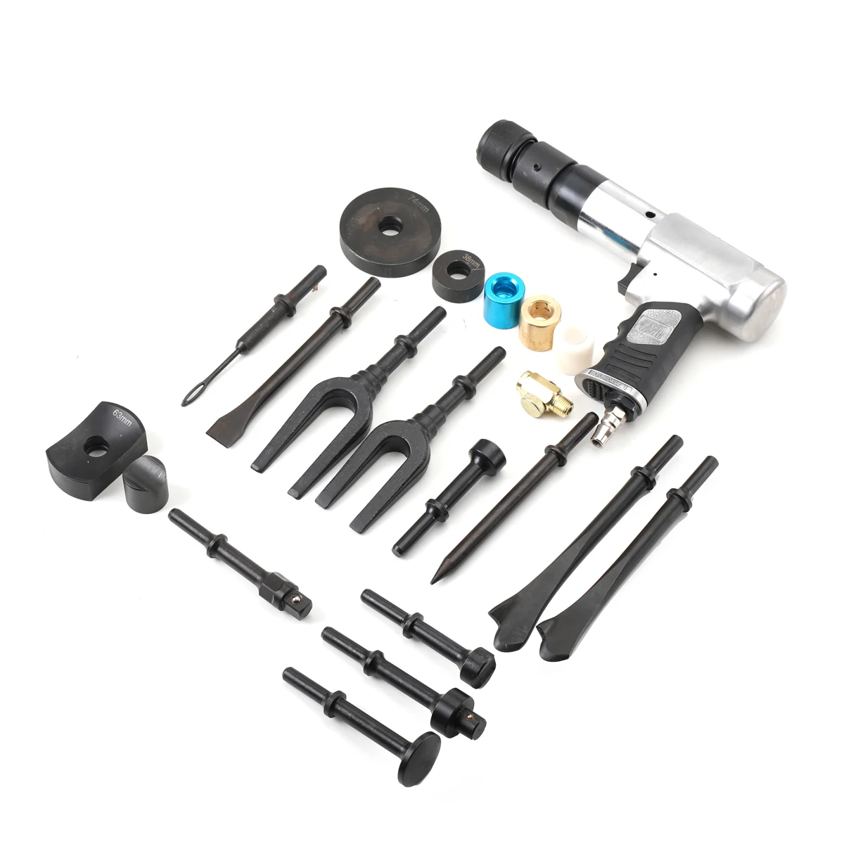 Ball Joint Disassembly Hammer Air Hammer Tool Set 16pcs Pneumatic Hammer Kit for Motor Vehicles and Workshop Cars