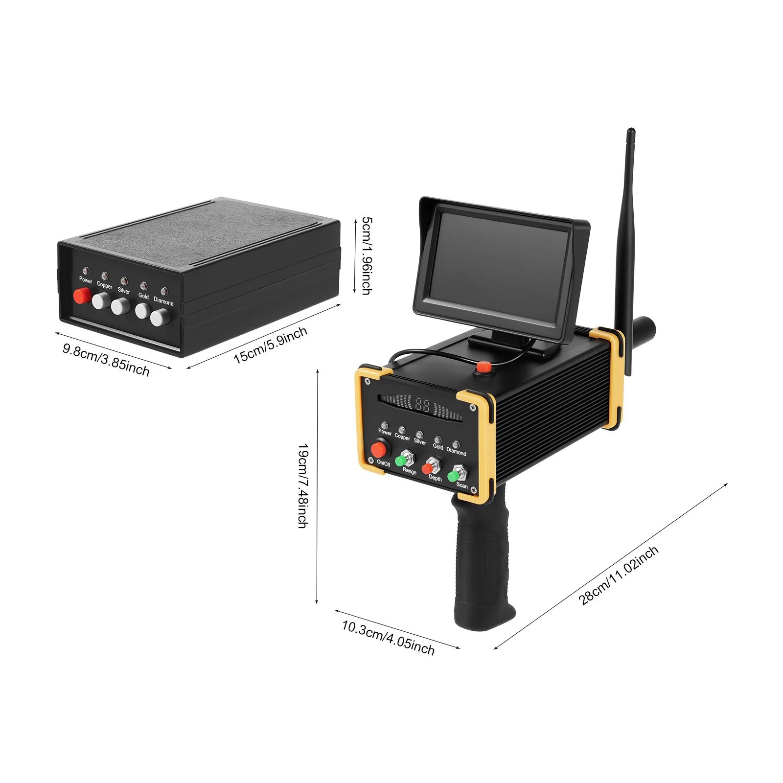 Upgraded Microcomputer Chip Metal Detector, 800mAh Rechargeable Lithium Battery Cordless Detector, Signal Bar & LCD Display with Headphones & Anti-collision Protective Edge