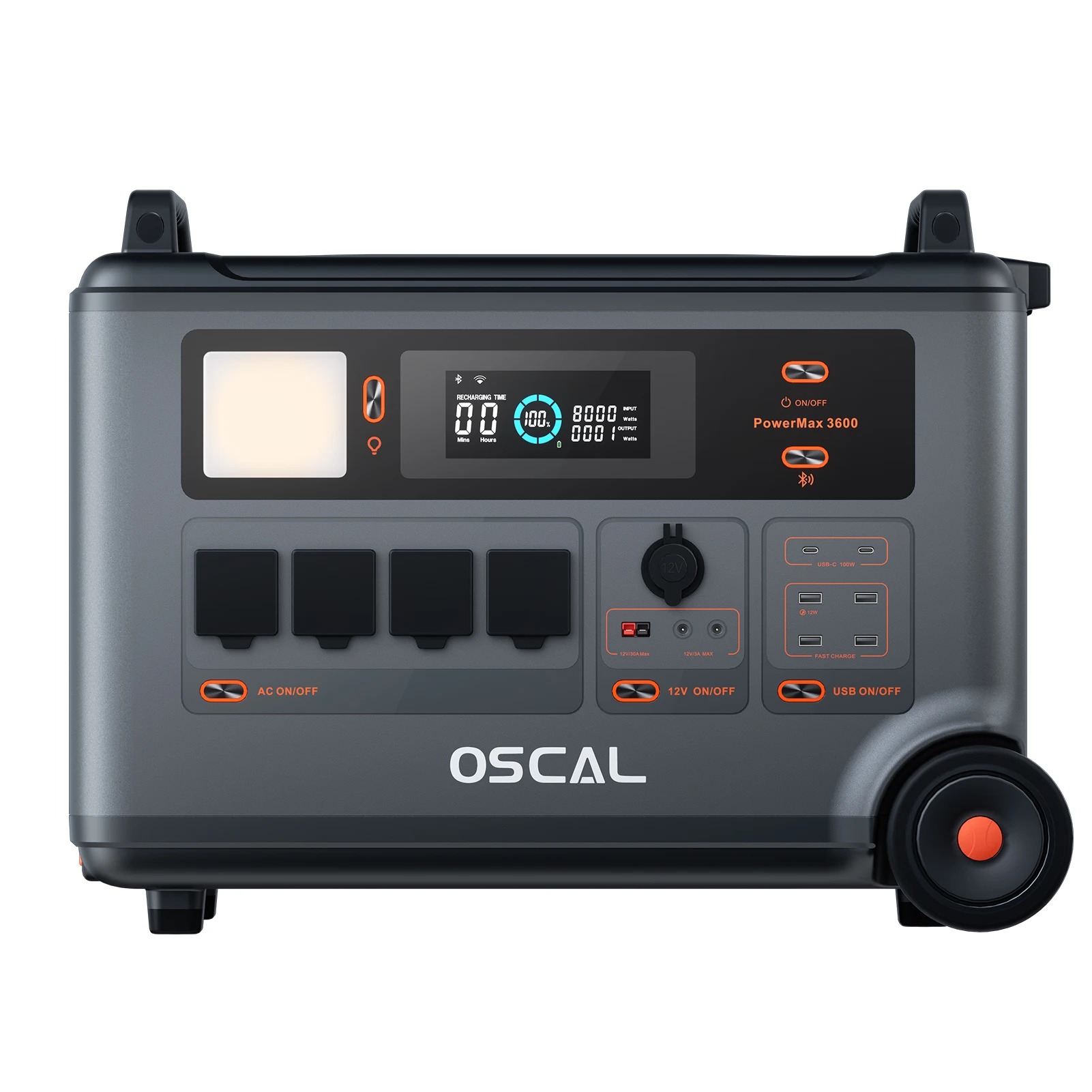 Oscal Powermax 3600W Portable Power Station 3600Wh LiFePO4 Battery 14 Outlets Morse Code Signal APP Control Home Battery Backup