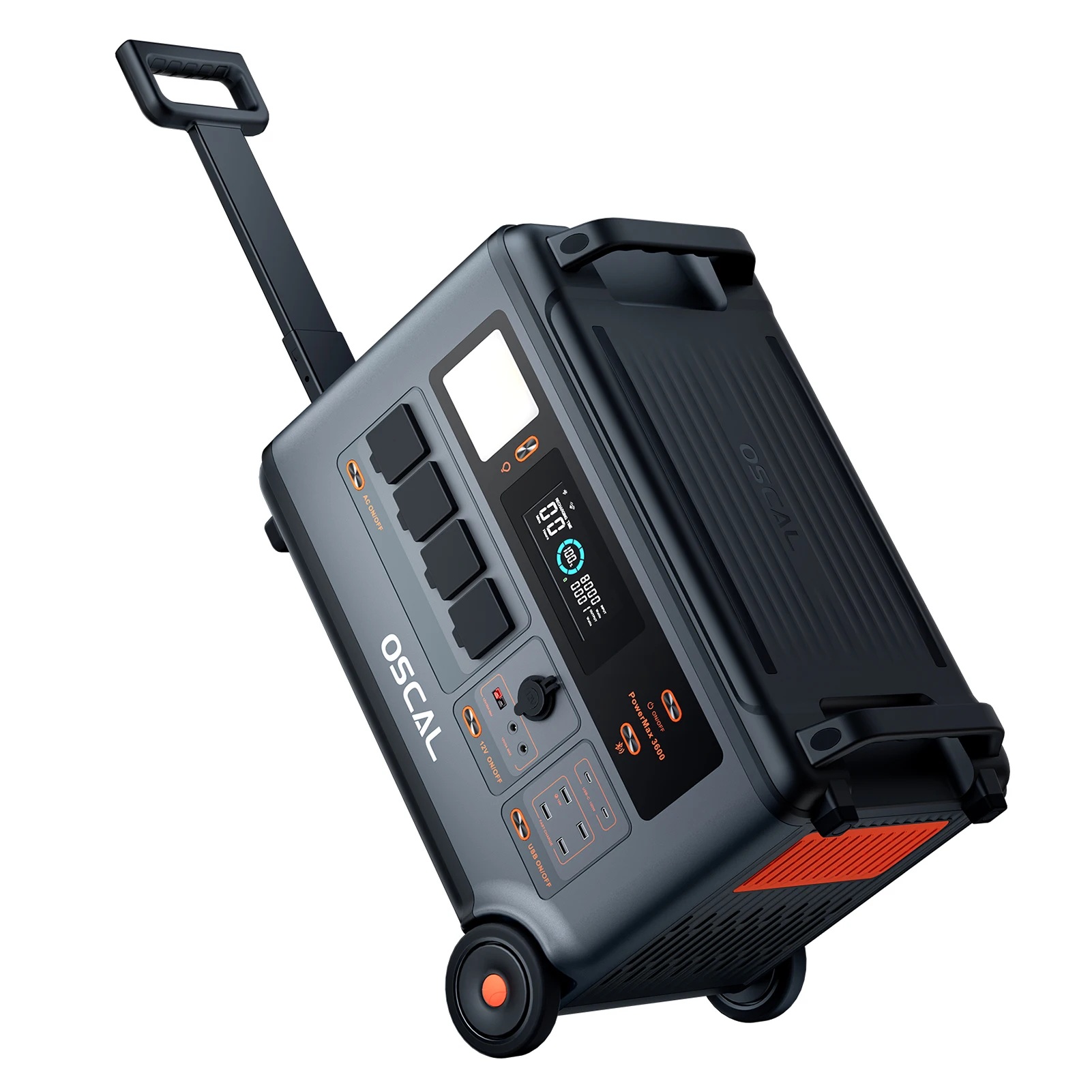 Oscal Powermax 3600W Portable Power Station 3600Wh LiFePO4 Battery 14 Outlets Morse Code Signal APP Control Home Battery Backup