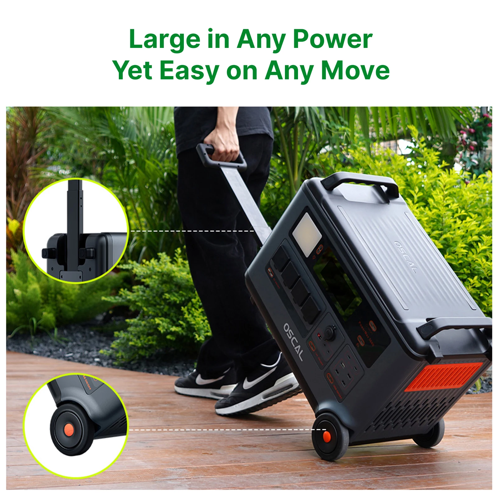 Oscal Powermax 3600W Portable Power Station 3600Wh LiFePO4 Battery 14 Outlets Morse Code Signal APP Control Home Battery Backup