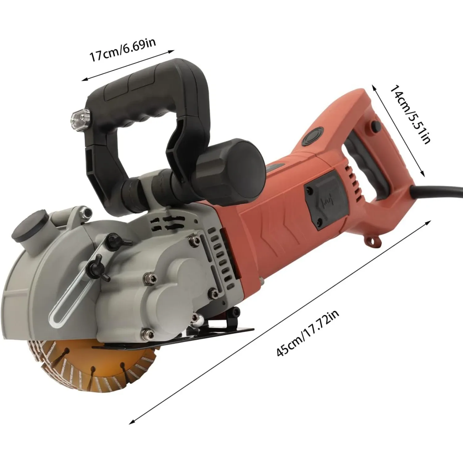 Wall Chaser Slotted Milling Machine 2700 W, Concrete Cutting Machine with 5 Saw Blades and Water Pump