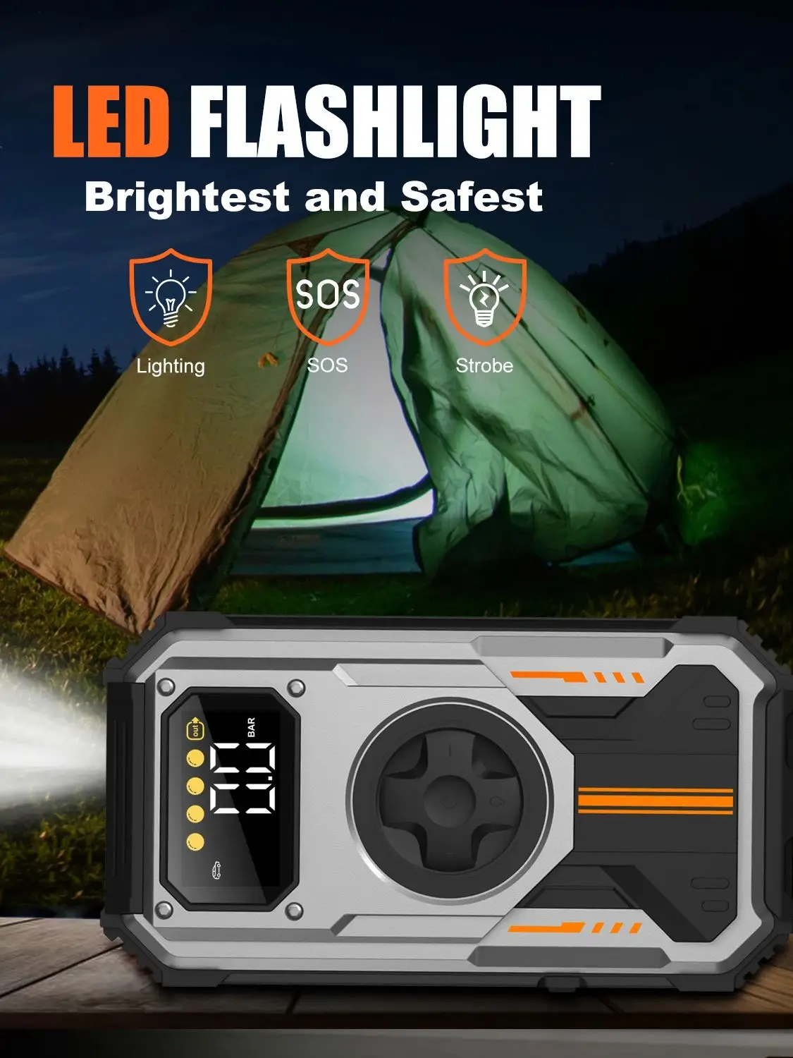 Eigotrav 6000A Starting Power Bank 12000mAh Car Jumpstarter 12V Starting Device for Gasoline and Diesel Mobile Power Bank