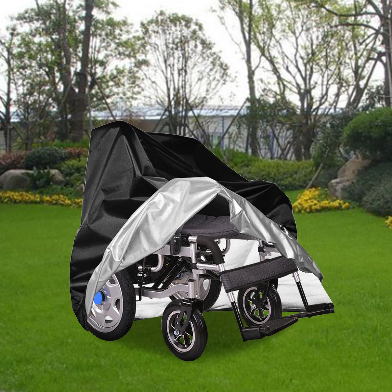 Heavy-Duty 210D Oxford Wheelchair Cover, Waterproof, Dustproof, UV-Proof, Windproof, Foldable, Lightweight, Easy to Maintain