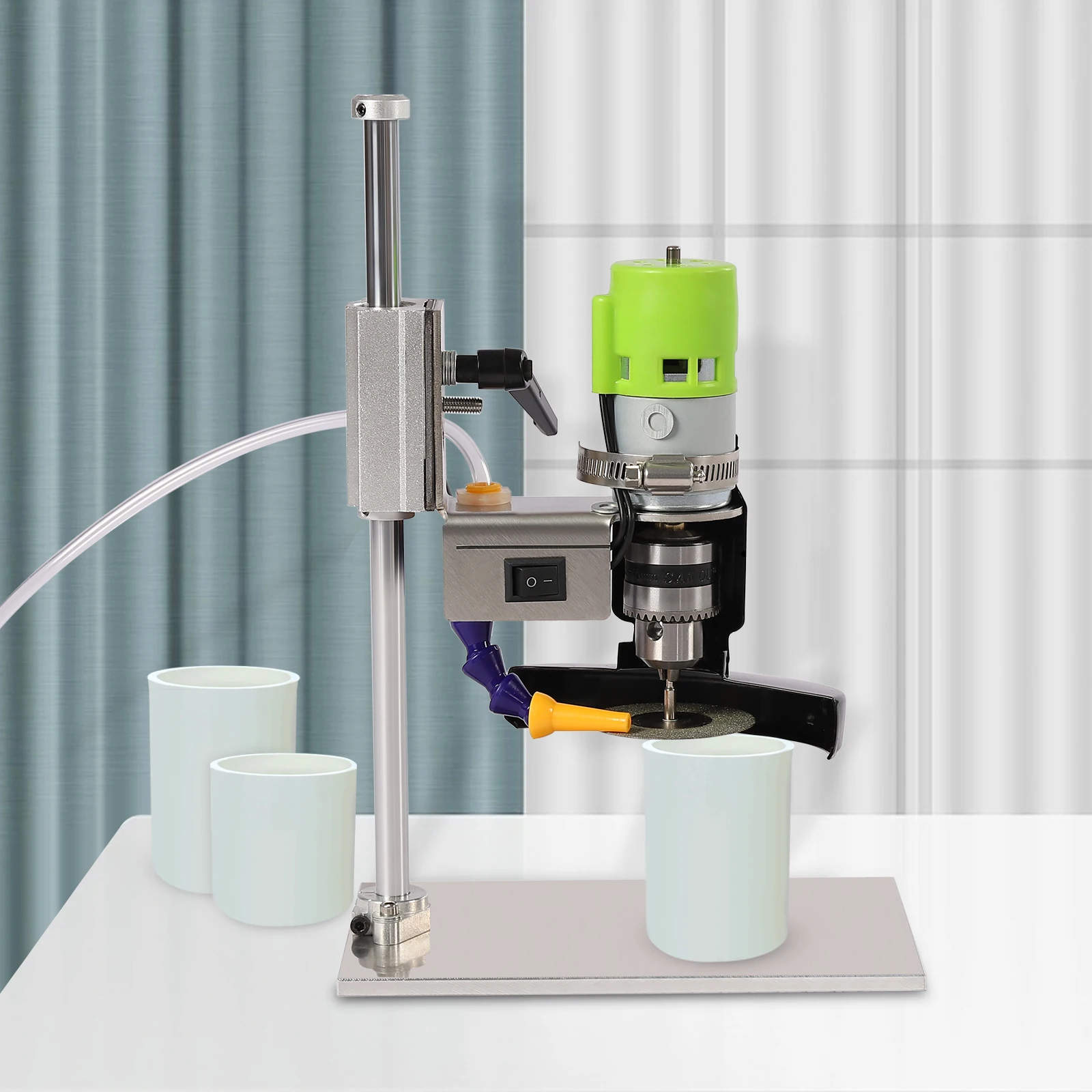 DIY Glass Bottle Cutter 6000RPM Cutting Tool w/60mm Diamond Wheel 7-Speed Adjustable for Craft & Recycling