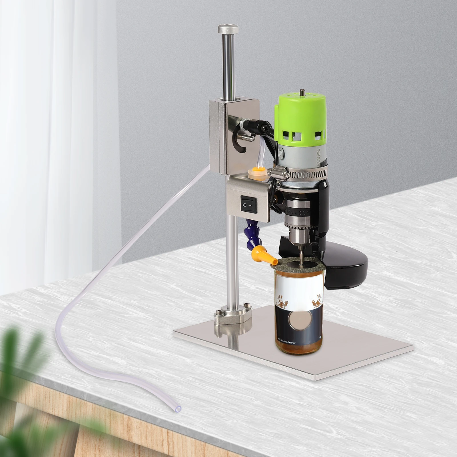 DIY Glass Bottle Cutter 6000RPM Cutting Tool w/60mm Diamond Wheel 7-Speed Adjustable for Craft & Recycling