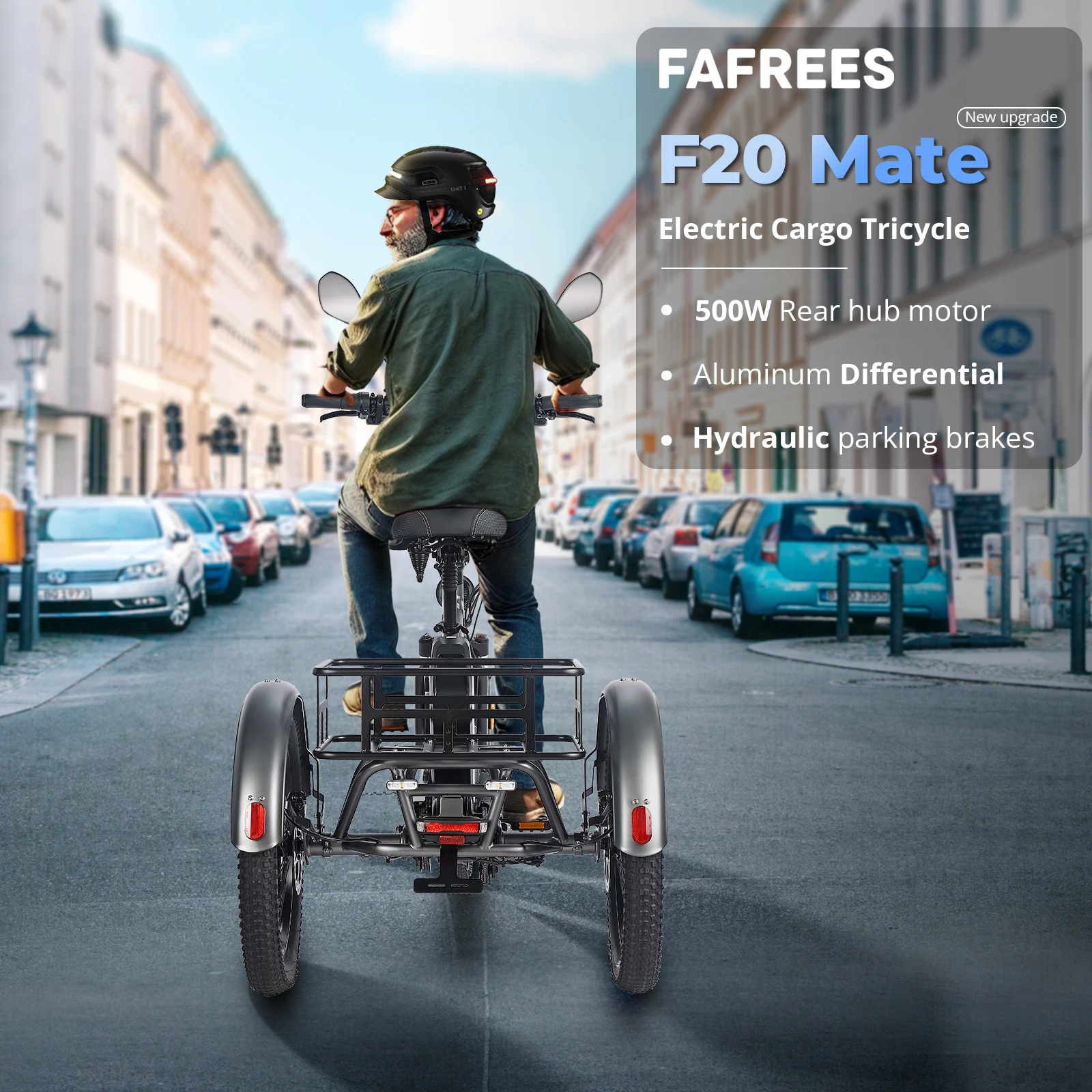 FAFREES F20 Mate Electric Tricycle 500W Brushless Motor 48V/23.45Ah Battery 20*3.0-inch Fat Tires 25km/h Max Speed 110km Max